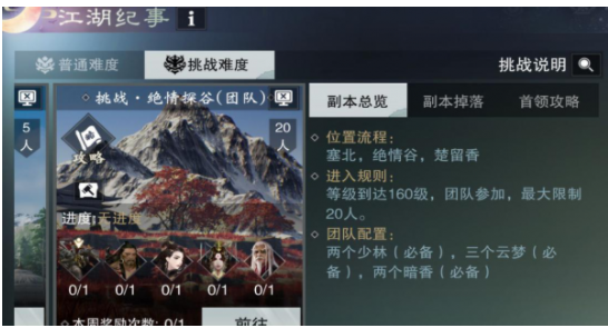 楚留香宗师副本绝情探谷怎么打_楚留香绝情探谷20人团本通关攻略