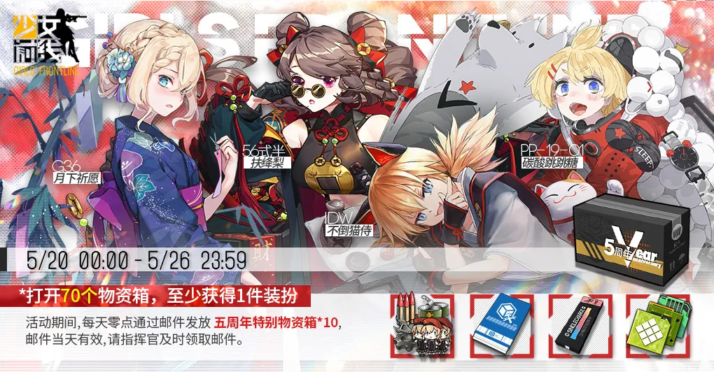 少女前线五周年物资箱奖励一览