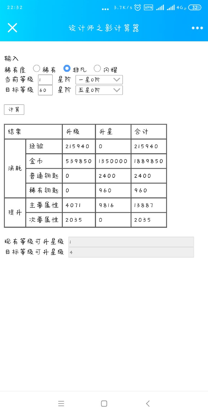 闪耀暖暖设计师升级资源怎么计算_闪耀暖暖设计师之影计算器地址