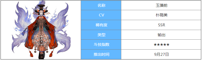 阴阳师新SSR式神玉藻前怎么样_阴阳师玉藻前属性全解